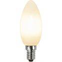 LED-lampa E14 C35 Opaque Filament RA90 9,8cm Opal Vit IP44