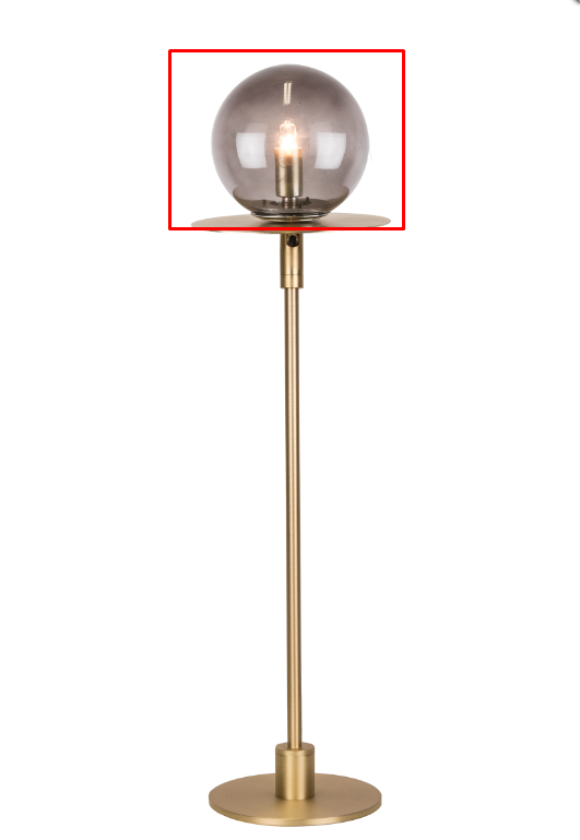 Reservglas Art Deco Bordslampa Mässing/Rök