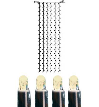 Ljusgardin System LED 1x4m Varmvit Svart Kabel